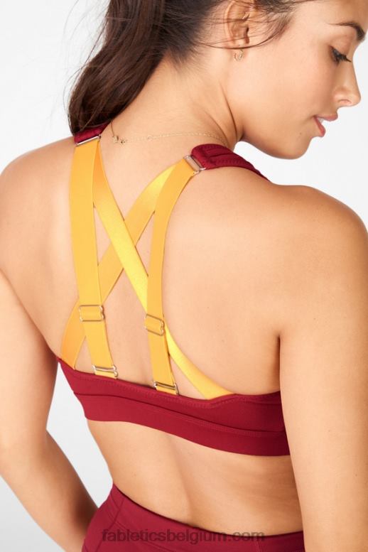 baksteen/oker vrouwen belle high impact sportbeha Fabletics LH20J1410