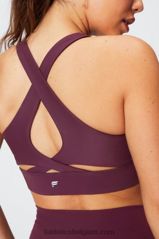 bordeaux vrouwen no-bounce sportbeha 90 Fabletics LH20J1338