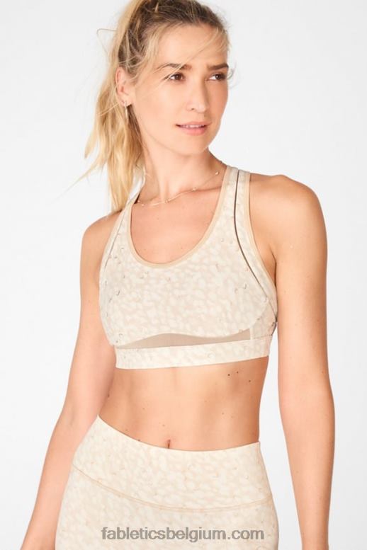chill/mat goud vrouwen belle high impact sportbeha Fabletics LH20J1412