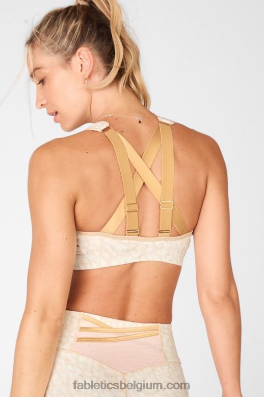 chill/mat goud vrouwen belle high impact sportbeha Fabletics LH20J1412