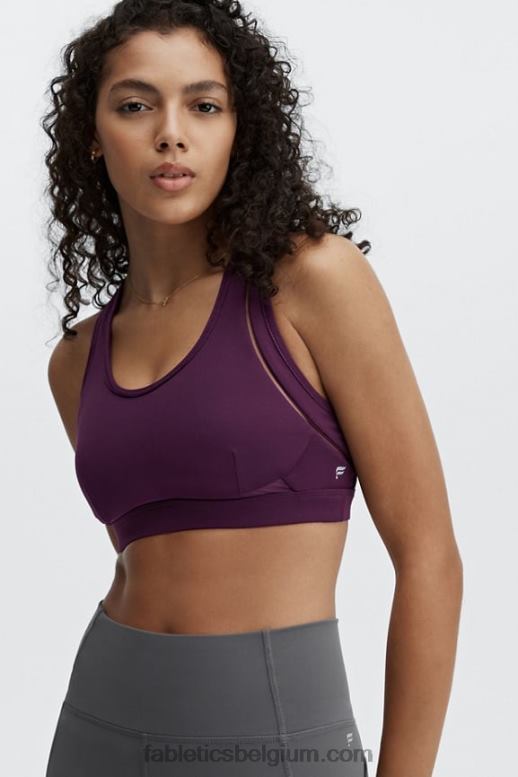 donkere aubergine vrouwen belle high impact sportbeha Fabletics LH20J1406