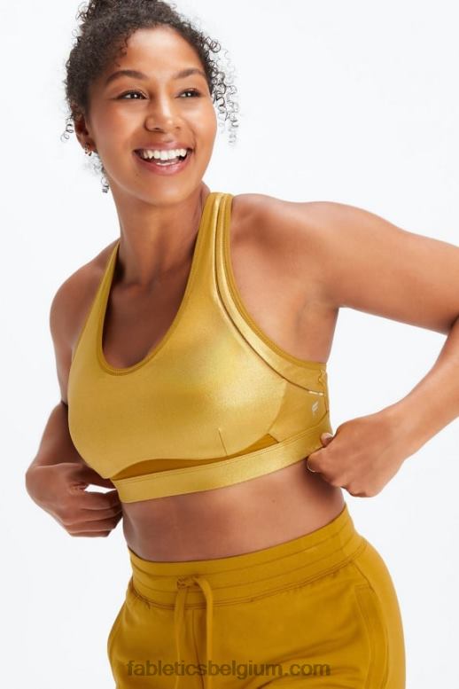 donkere bronzen glans vrouwen belle iriserende verstelbare high impact sportbeha Fabletics LH20J1403