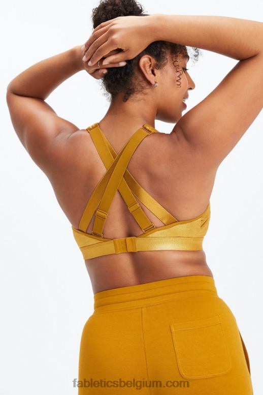 donkere bronzen glans vrouwen belle iriserende verstelbare high impact sportbeha Fabletics LH20J1403