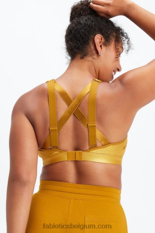 donkere bronzen glans vrouwen belle iriserende verstelbare high impact sportbeha Fabletics LH20J1403