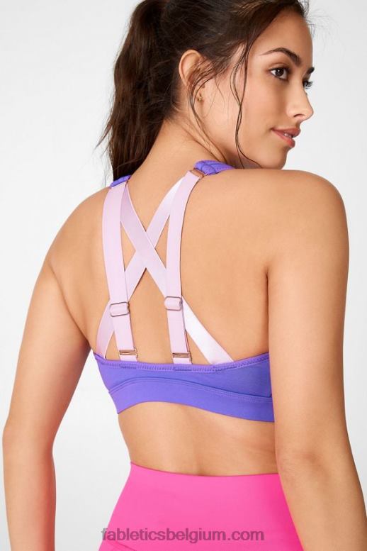 elektrisch violet/luchtpaars vrouwen belle high impact sportbeha Fabletics LH20J1413