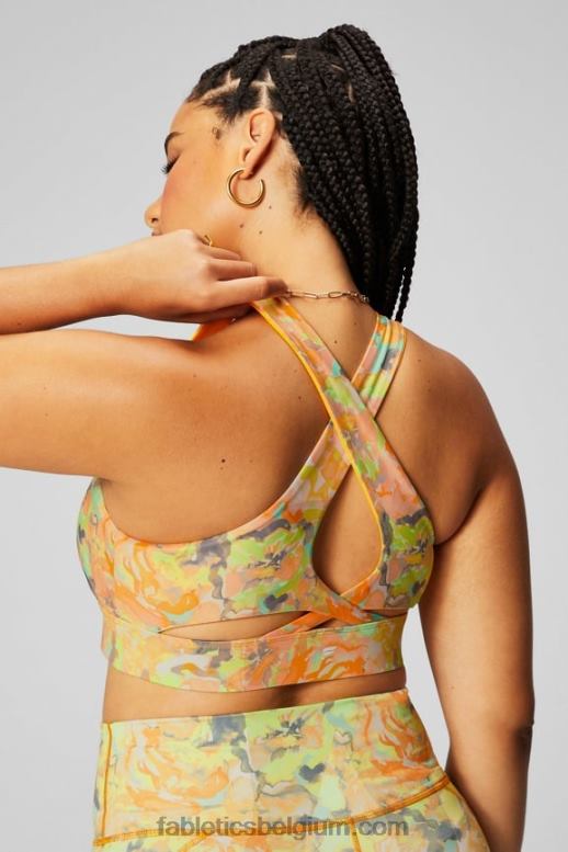 geschilderde goudsbloem vrouwen niet stuiterende sportbeha 89 Fabletics LH20J1334
