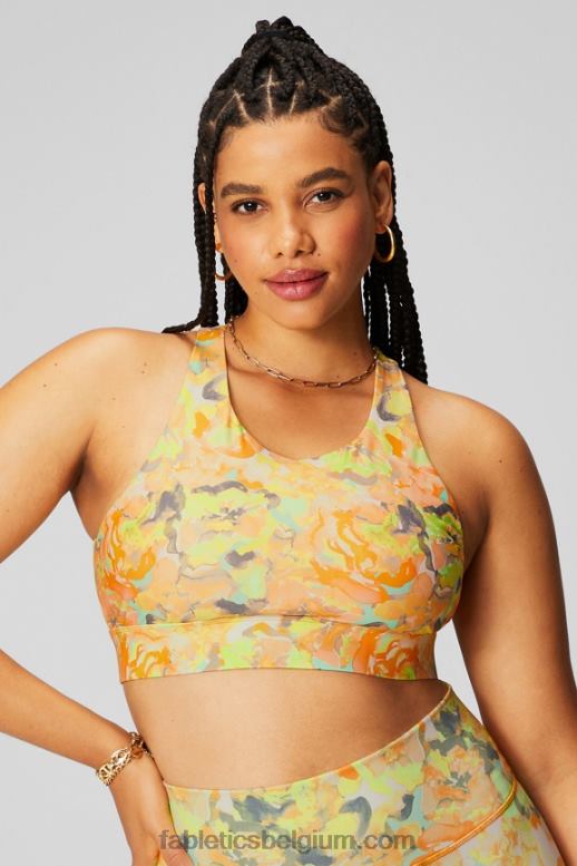 geschilderde goudsbloem vrouwen niet stuiterende sportbeha 89 Fabletics LH20J1334