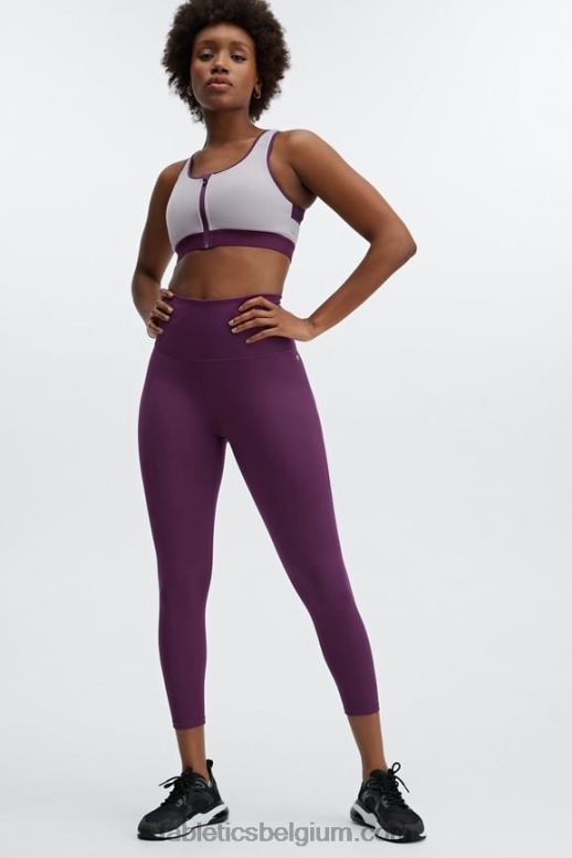 grijsviolet/donker aubergine vrouwen Elsie high-impact sportbeha met ritssluiting aan de voorkant Fabletics LH20J1422