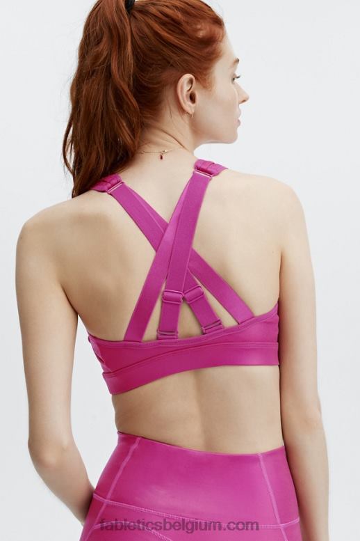 iriserend donker fuchsia/zeer bes vrouwen belle iriserende high-impact sportbeha Fabletics LH20J1405
