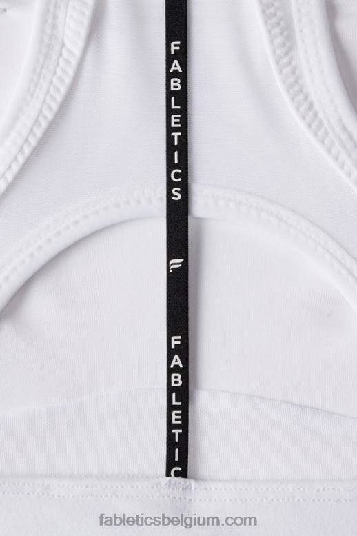 klassiek wit vrouwen belle racerback sportbeha met hoge impact Fabletics LH20J1393