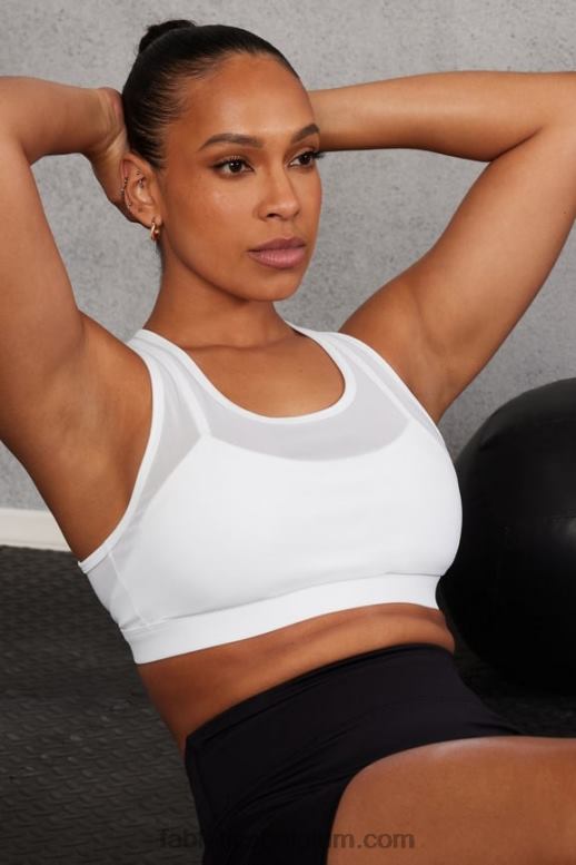 klassiek wit vrouwen faye sportbeha met hoge impact Fabletics LH20J1384