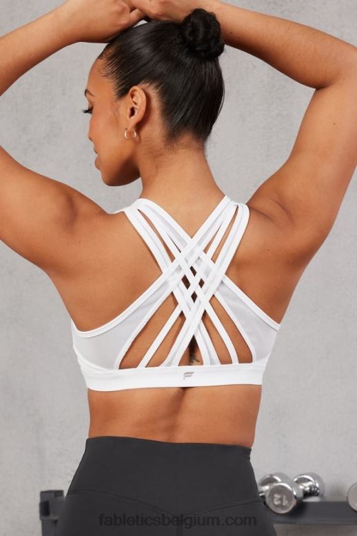 klassiek wit vrouwen faye sportbeha met hoge impact Fabletics LH20J1384