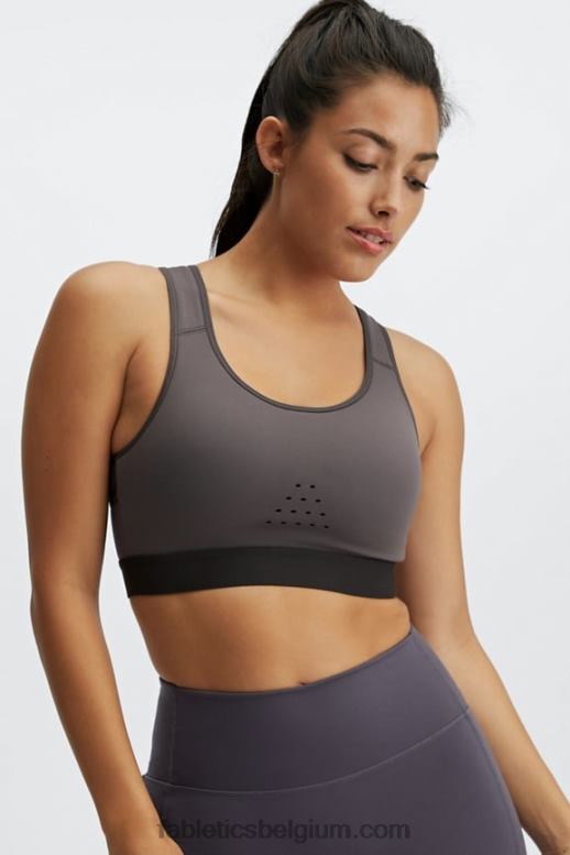 middengrijs/fantoom vrouwen Elsie sportbeha met hoge impact Fabletics LH20J1420