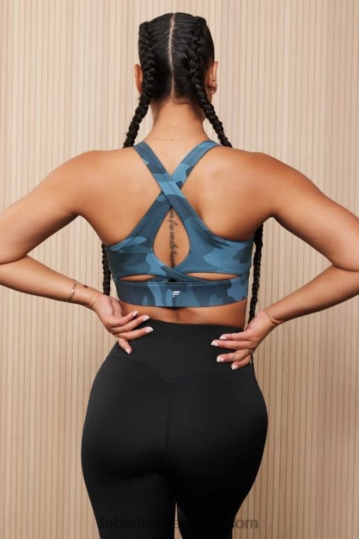middernachtgolf grote camo vrouwen niet stuiterende sportbeha 91 Fabletics LH20J1344