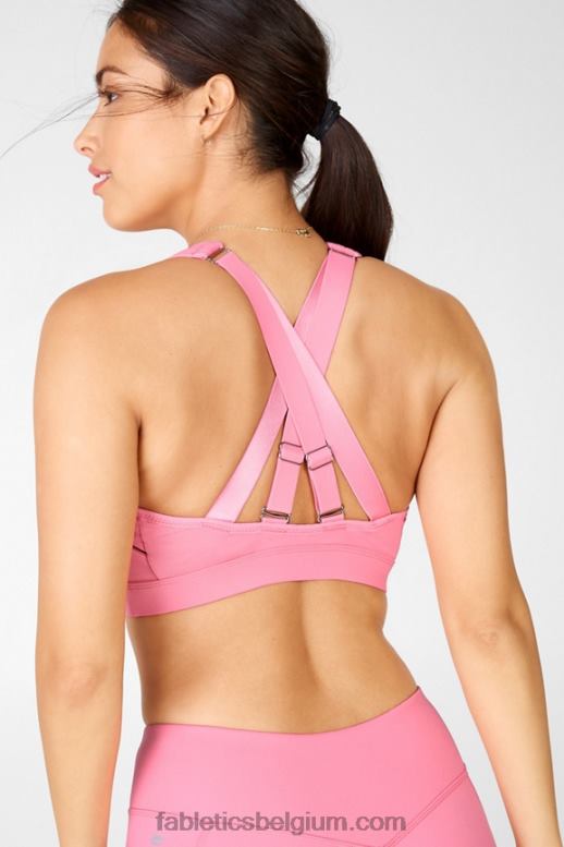 roze mauve vrouwen belle high impact sportbeha Fabletics LH20J1414