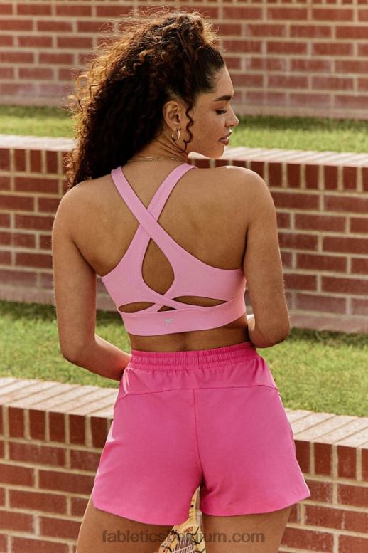 roze papaver vrouwen niet stuiterende sportbeha 89 Fabletics LH20J1335