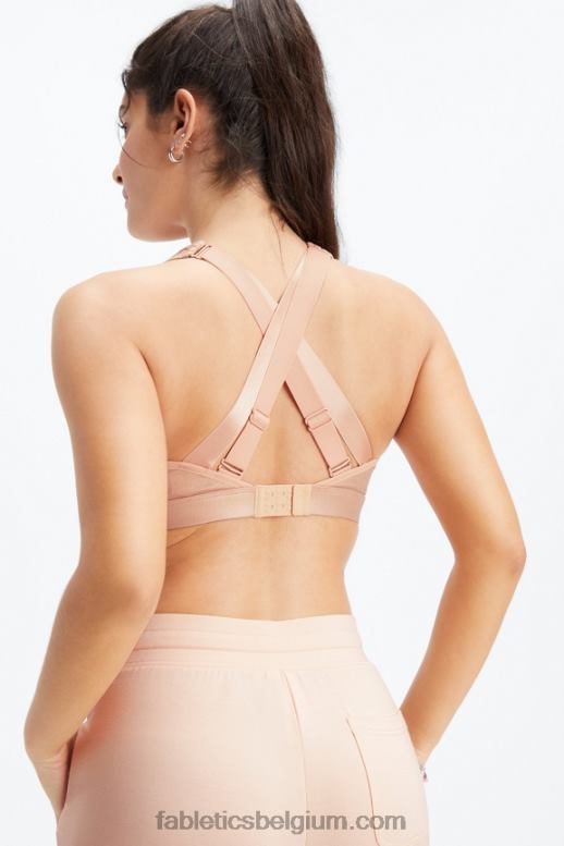 roze tint glans vrouwen belle iriserende verstelbare high impact sportbeha Fabletics LH20J1402