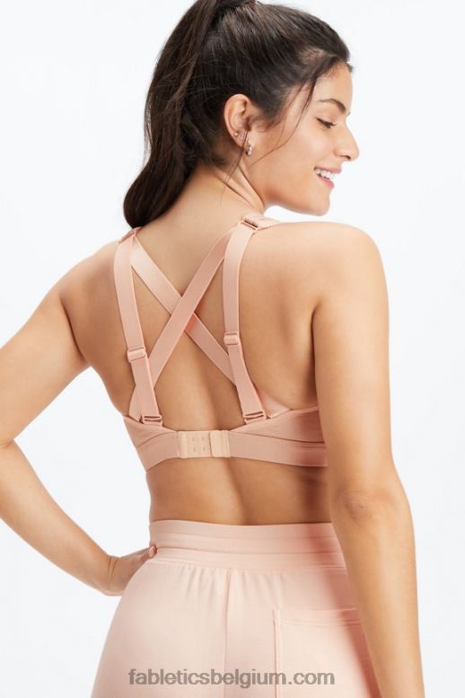 roze tint glans vrouwen belle iriserende verstelbare high impact sportbeha Fabletics LH20J1402