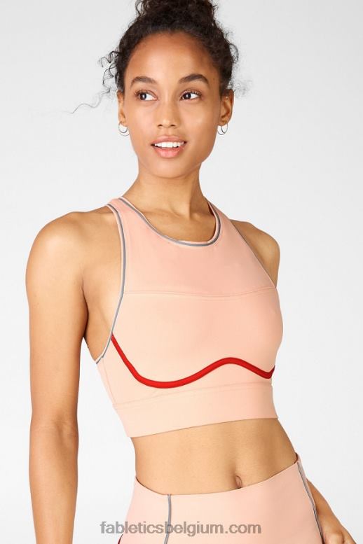 sandelhout/persimmon/reflecterend zilver vrouwen brynn high impact sportbeha ii Fabletics LH20J1435