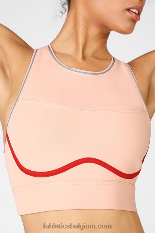 sandelhout/persimmon/reflecterend zilver vrouwen brynn high impact sportbeha ii Fabletics LH20J1435