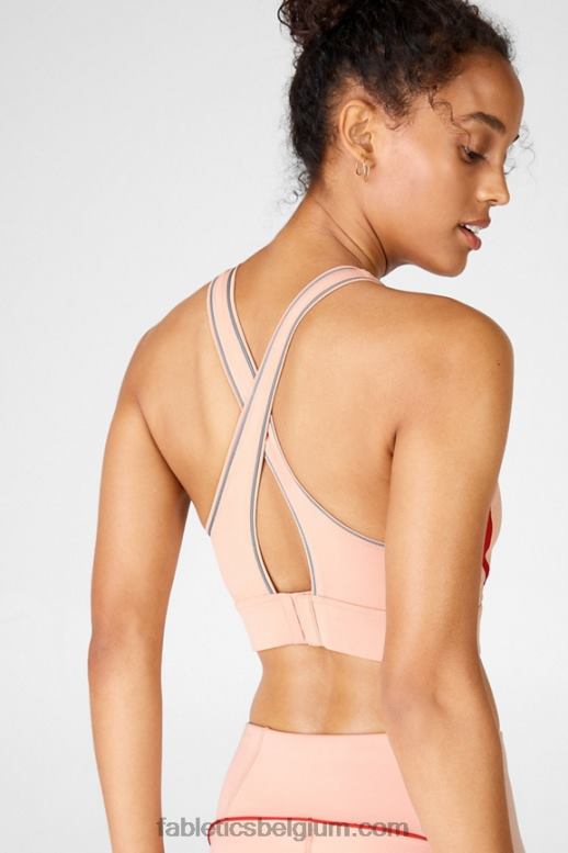 sandelhout/persimmon/reflecterend zilver vrouwen brynn high impact sportbeha ii Fabletics LH20J1435