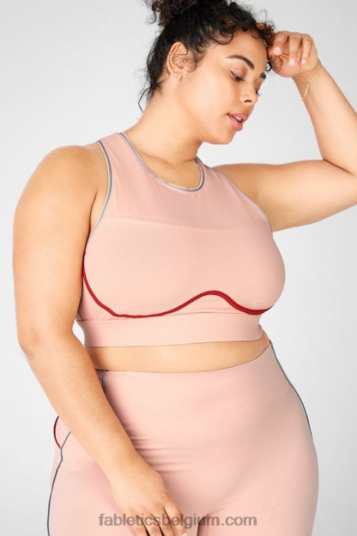 sandelhout/persimmon/reflecterend zilver vrouwen brynn high impact sportbeha ii Fabletics LH20J1436