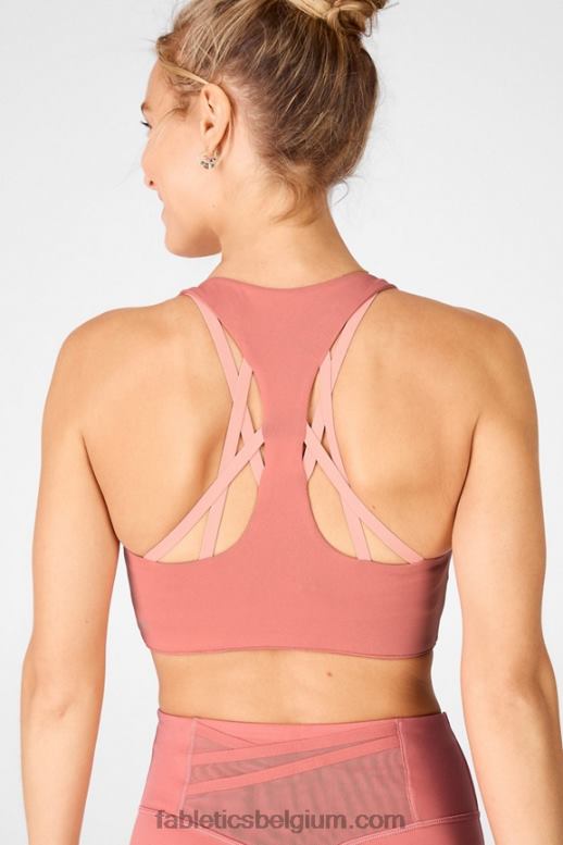 stoffige ceder/bloesem vrouwen boost high-impact sportbeha Fabletics LH20J1441