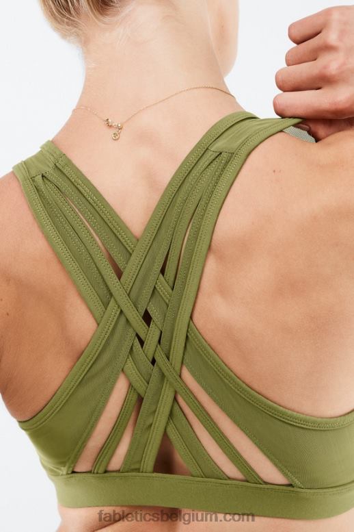 vervaagde olijf vrouwen faye sportbeha met hoge impact Fabletics LH20J1390