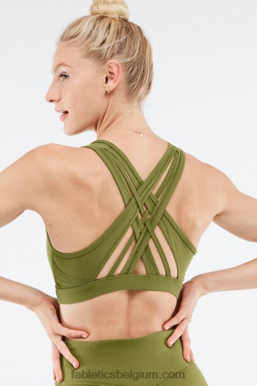 vervaagde olijf vrouwen faye sportbeha met hoge impact Fabletics LH20J1390