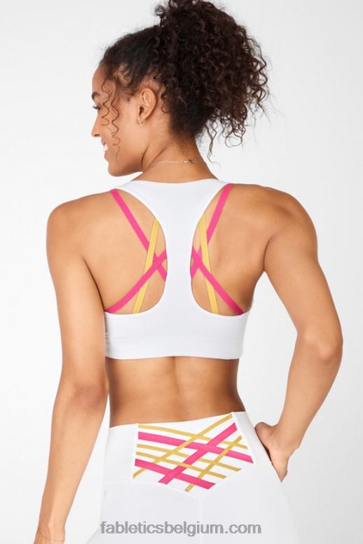 wit/pluche roze multi vrouwen boost high-impact sportbeha Fabletics LH20J1439