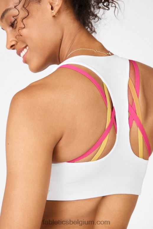 wit/pluche roze multi vrouwen boost high-impact sportbeha Fabletics LH20J1439