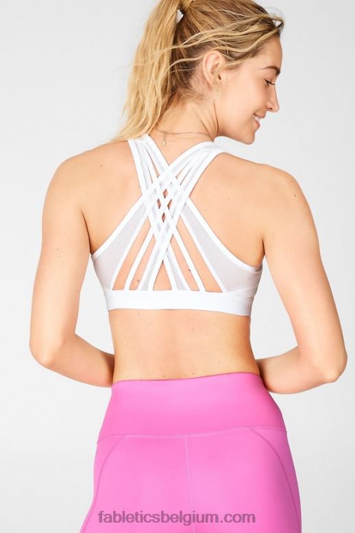 wit vrouwen faye sportbeha met hoge impact Fabletics LH20J1386