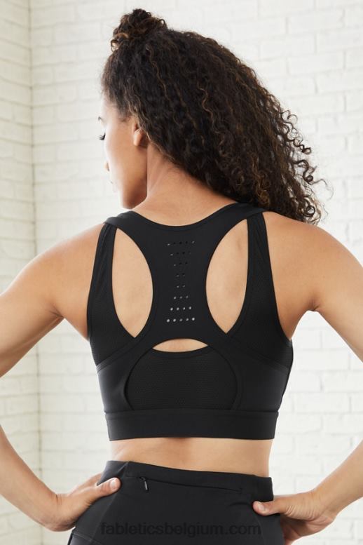 zwart vrouwen Elsie sportbeha met hoge impact Fabletics LH20J1418