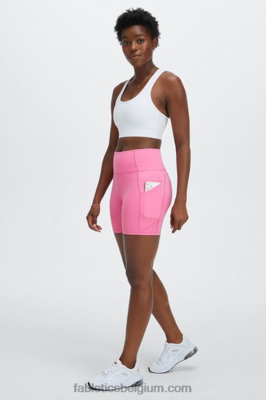 Helder wit vrouwen medium impact sportbeha voor onderweg 115 Fabletics LH20J1754