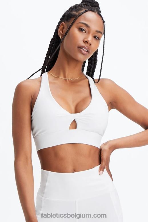 Helder wit vrouwen oasis twist sportbeha 109 Fabletics LH20J1721