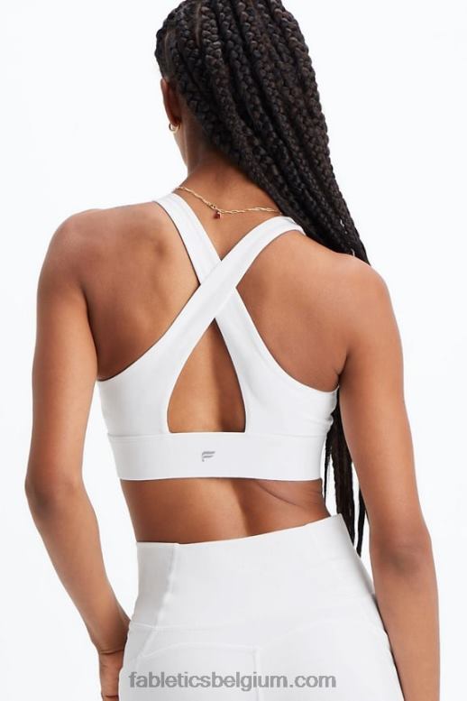 Helder wit vrouwen oasis twist sportbeha 109 Fabletics LH20J1721