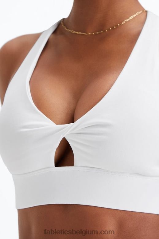 Helder wit vrouwen oasis twist sportbeha 109 Fabletics LH20J1721