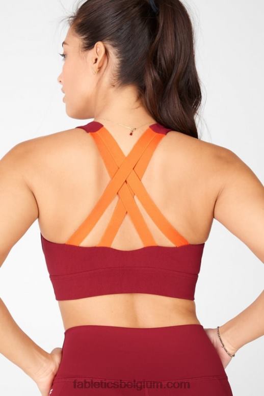 baksteen/mandarijn vrouwen freya sculptknit sportbeha Fabletics LH20J1899