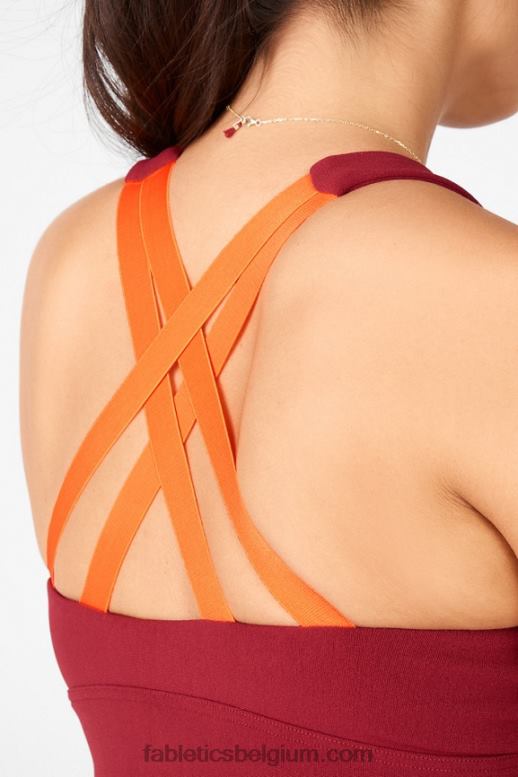 baksteen/mandarijn vrouwen freya sculptknit sportbeha Fabletics LH20J1899