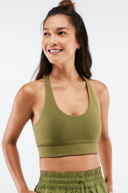 baksteen/vervaagde olijf vrouwen simone sculptknit omkeerbare midi-bh Fabletics LH20J1862
