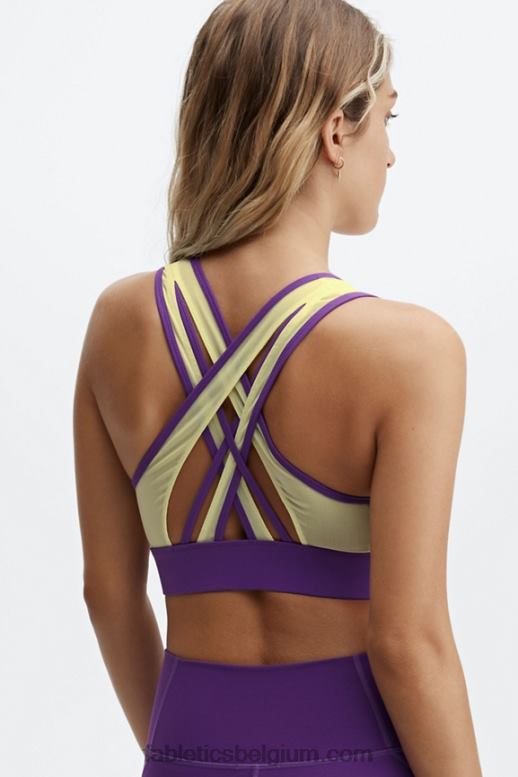 bessenkus / citroencrème vrouwen faye medium impact sportbeha Fabletics LH20J1908