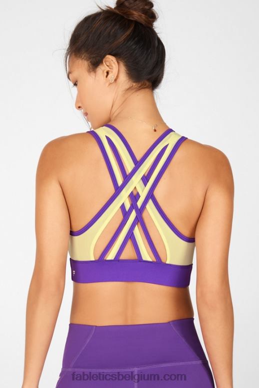 bessenkus / citroencrème vrouwen faye medium impact sportbeha Fabletics LH20J1908