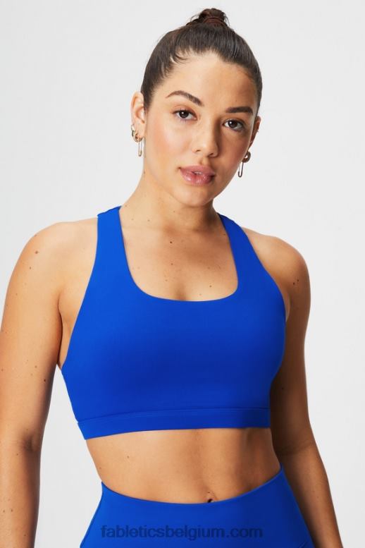 celeste/klassiek wit vrouwen boost medium impact sportbeha 119 Fabletics LH20J1777