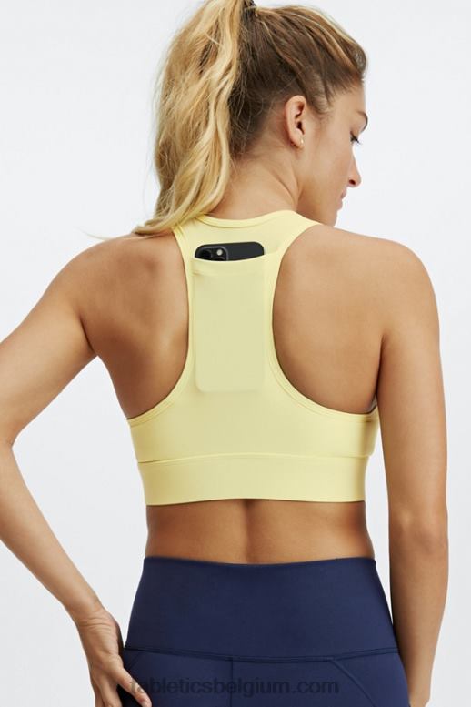 citroen creme vrouwen medium impact sportbeha voor onderweg 116 Fabletics LH20J1764