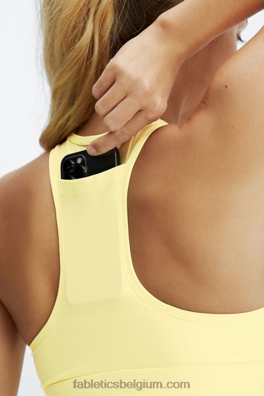 citroen creme vrouwen medium impact sportbeha voor onderweg 116 Fabletics LH20J1764