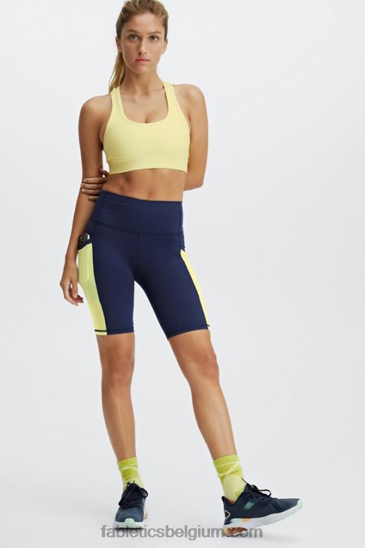 citroen creme vrouwen medium impact sportbeha voor onderweg 116 Fabletics LH20J1764
