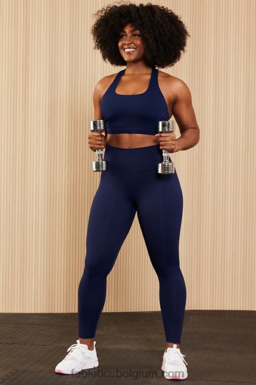 diep marineblauw/multi vrouwen boost medium impact sportbeha 118 Fabletics LH20J1775