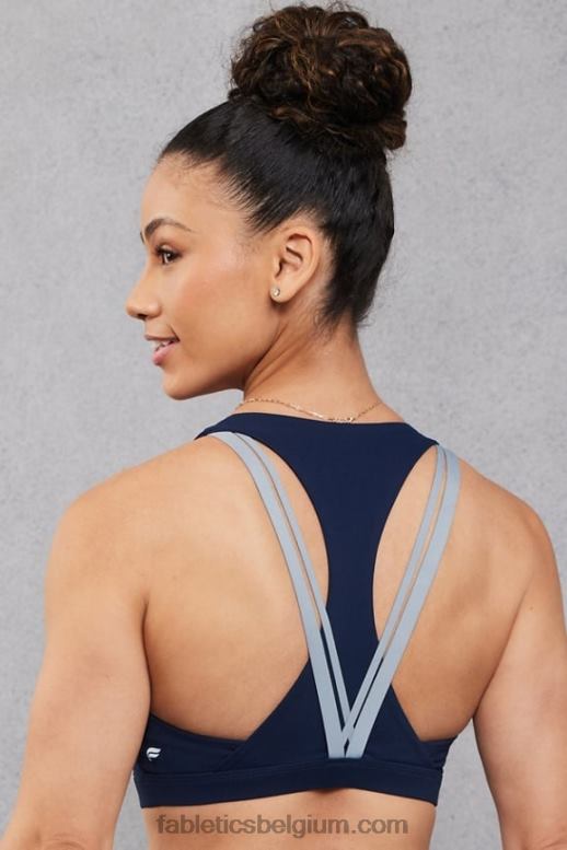 diepe marine/regenwolk vrouwen boost medium impact sportbeha 123 Fabletics LH20J1799