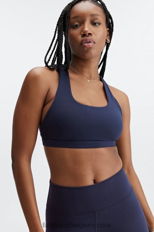 diepe marine/regenwolk vrouwen boost medium impact sportbeha 123 Fabletics LH20J1799