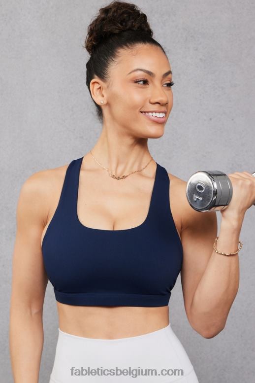 diepe marine/regenwolk vrouwen boost medium impact sportbeha 123 Fabletics LH20J1799